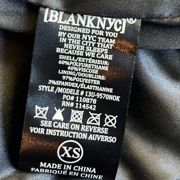 Blank NYC Deep Grey Vegan Leather Moto Style Zip Detail Jacket Sz XS - Picture 10 of 10